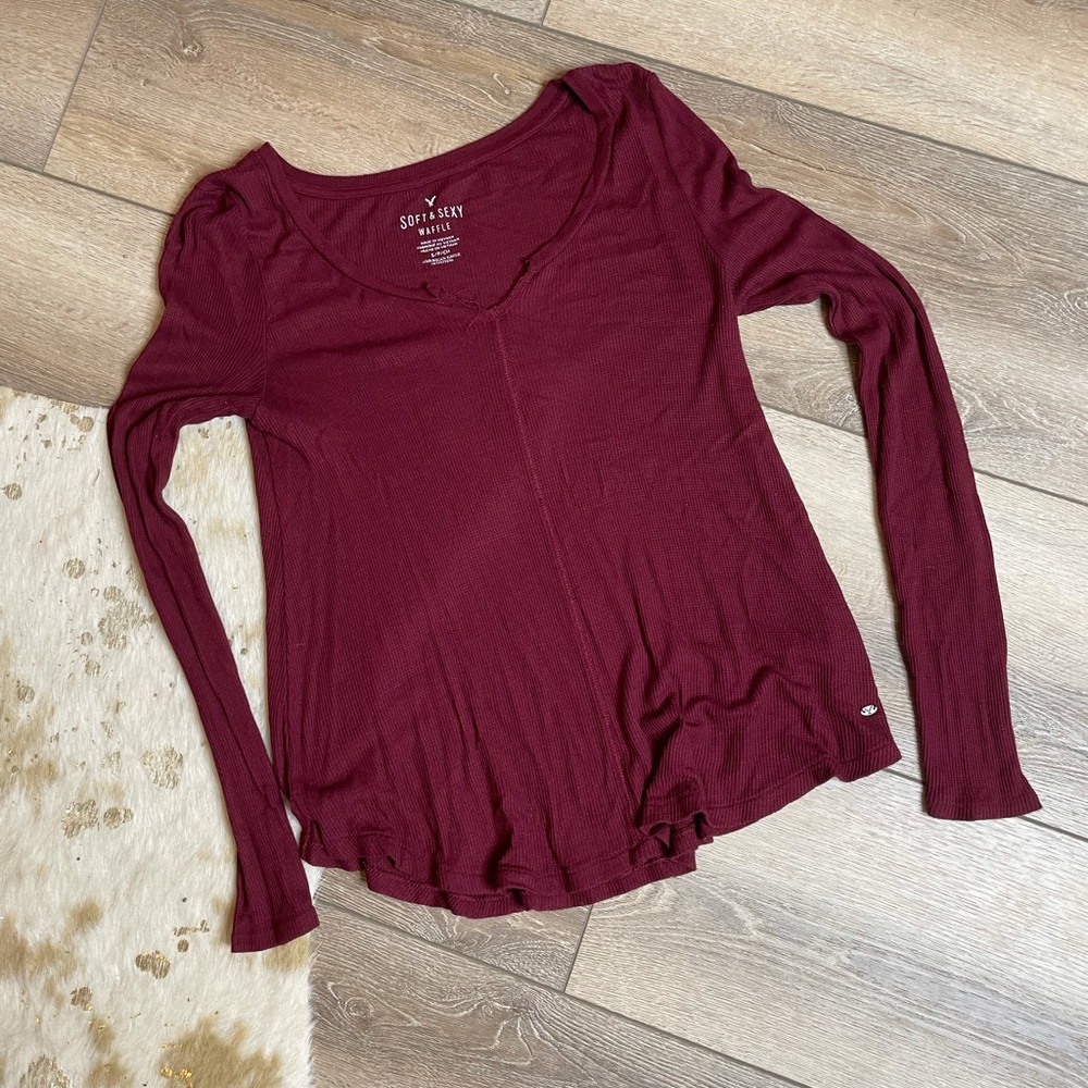 American Eagle soft & sexy waffle tee - Picture 1 of 4